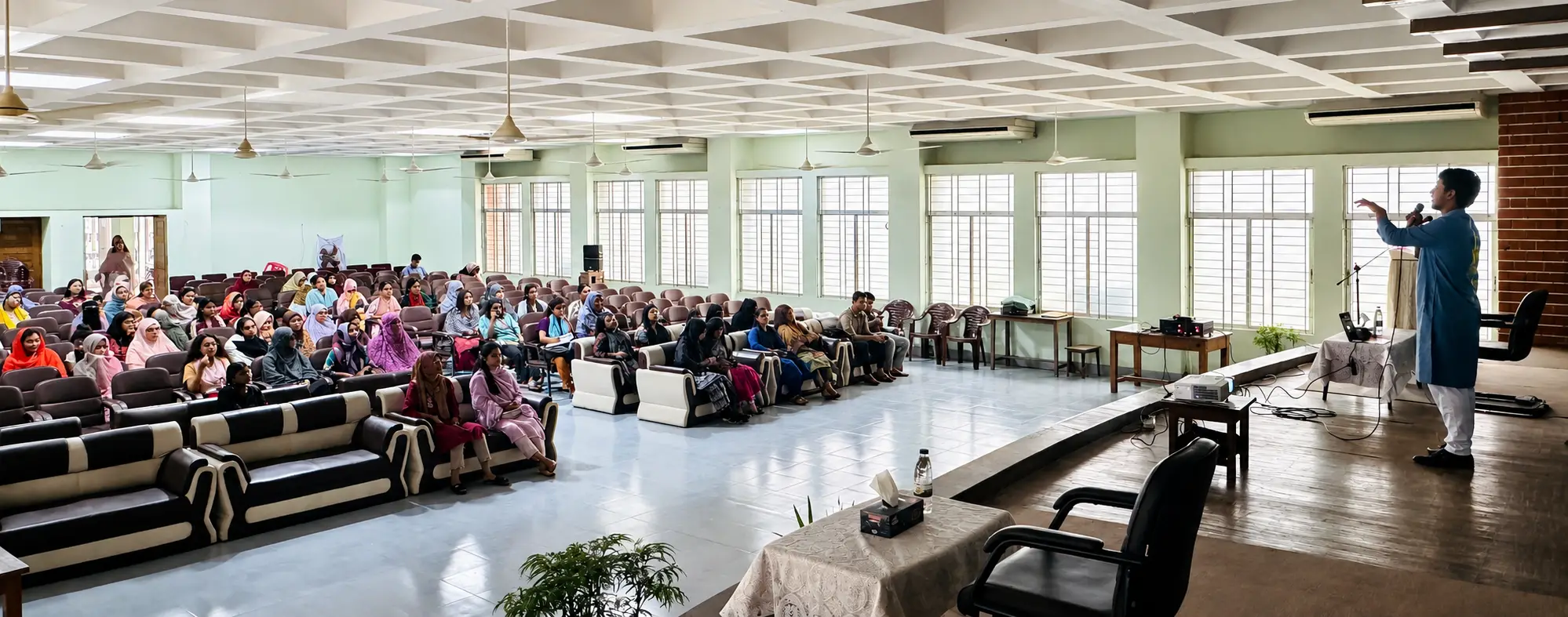 LozicLabs team event in a hall